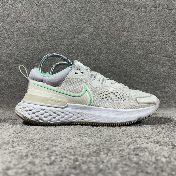 Nike React Miler 2 CW7136-002 Women's Size 7.5 White Mint Green Running Shoes - Picture 1 of 13